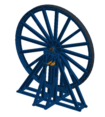 A blue capstan wheel tensioner